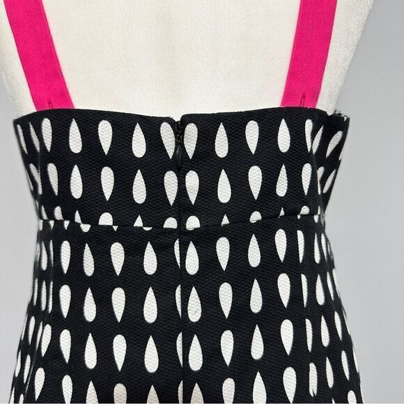 Cato Womens Halter Top Dress Size 8 Black White Pink Raindrops Adjustable Strap - Picture 4 of 8